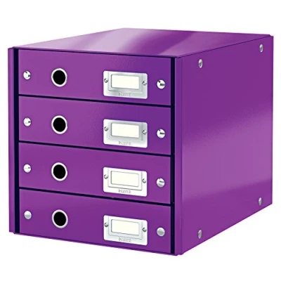 Bild av Leitz WOW Click And Store Skrivbordsbyrå, 4 Lådor, Lila, 60490062