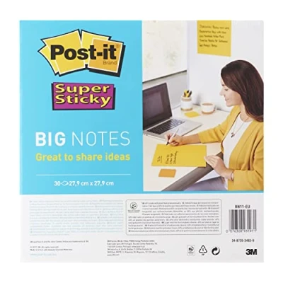 Bild av Post it BN11 EU Stora klisterlappar, Gul, 27,9 x cm