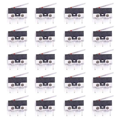 Bild av Youmile 20 pack mikrobrytare AC 1A 125V 3 stifts SPDT NO + NC gångjärnsspak tillfällig tryckknapp mikrogränsbrytare för Arduino