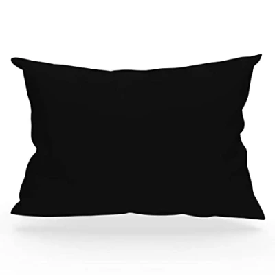 Bild av Taie d&#039;oreiller en coton 57 fils 50x70 cm UNI noir, par Soleil d&#039;ocre