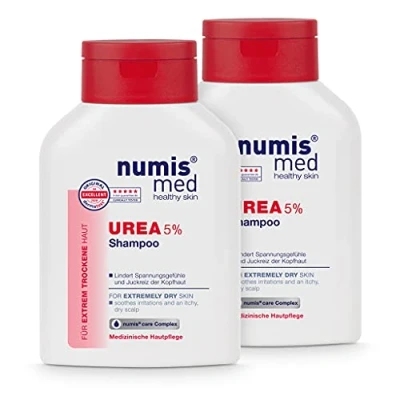 Bild av numis med Schampo 5 % urea lugnar extremt torr hårbotten klåda hårschampo veganskt utan silikoner, parabener och mineraloljor (2 x 200 ml)