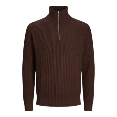 Bild av JACK&amp;JONES JPRBLALIAM stickad halv dragkedja BF, Bitter choklad, XS