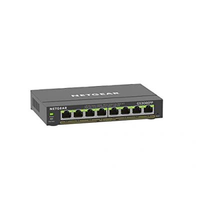 Bild av Netgear GS308EPP 100PES 8 port Gigabit Ethernet LAN PoE Switch, Svart