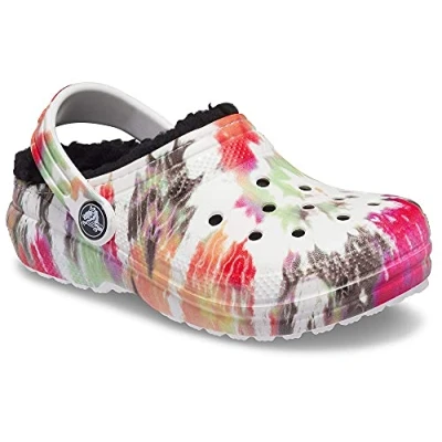 Bild av Crocs Unisex barn Classic Lined Tie Dye Clog K igensättning, Svart multi, 33/34 EU