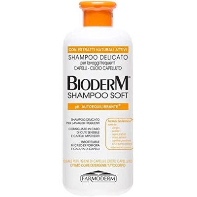 Bild av Bioderm Shampoo Soft Sensitive Scalp Anti mjäll, Seborrheisk dermatit och kliande Hårbotten fuktkräm för daglig användning Fri från paraben grymhet 500 ml