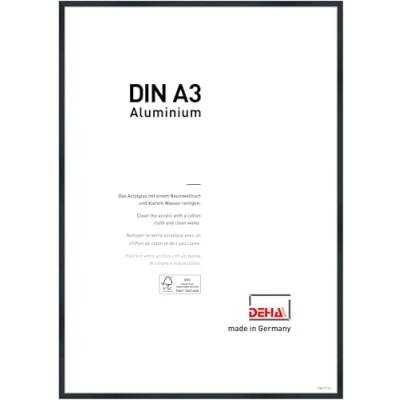 Bild av DEHA Design aluminium bildram Tribeca, 29,7x42 cm (A3), Borstat frostat svart