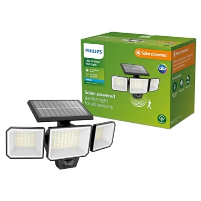 Bild av Philips LED solcellslampa för vägg Nysil, 3 lampor, sensor