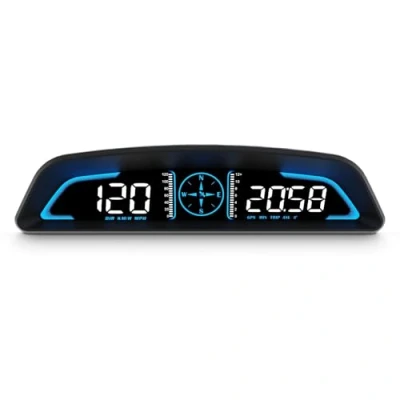 Bild av AMROOLOO Hastighetsmätare, Mottagning av satellitsignaler, Visning hastighet och andra funktioner, BilHead Up Display, Gäller för alla fordon