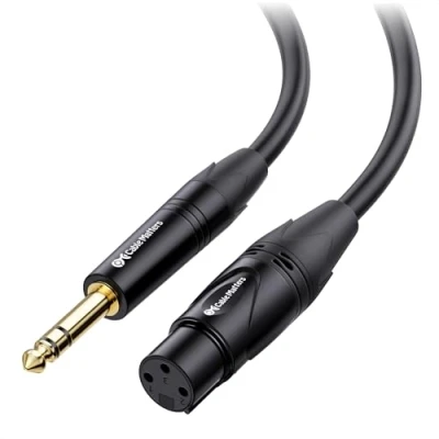 Bild av Cable Matters 6,35 mm (1/4 tum) TRS till XLR kabel 1.8m man kvinna (XLR kabel, 1/4 kabel)