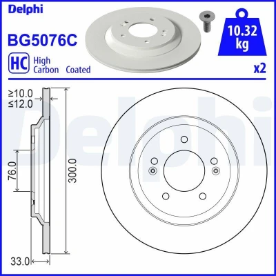 Bild av Bromsskiva DELPHI BG5076C