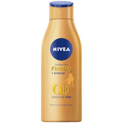 Bild av NIVEA Q10 Firming + Radiance gradvis solbränna (200 ml), solbrännande kräm med Q10, stöder en fuktkräm för solkyssad strålande glöd
