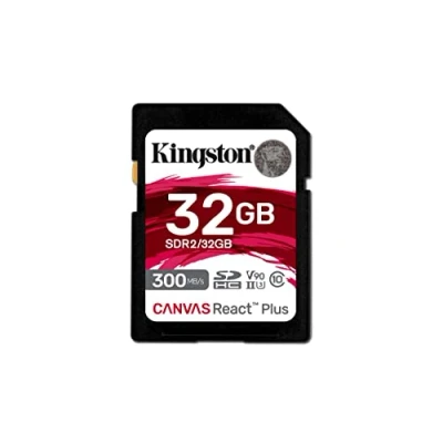 Bild av Kingston Canvas React Plus 32 GB SDHC minneskort UHS II 300R/260W U3 V90 för Full HD/4K/8K SDR2/32