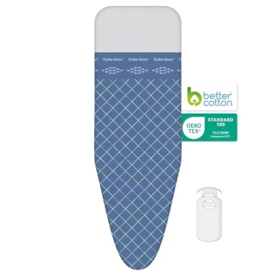 Bild av LaundrySpecialist 3 lagers Comfort strykbrädsöverdrag storlek L/XL, universell max 52 x 140 cm finns i två storlekar tillverkad av 100 % bomull med ett tjockt moltonlager, extra strykkomfort