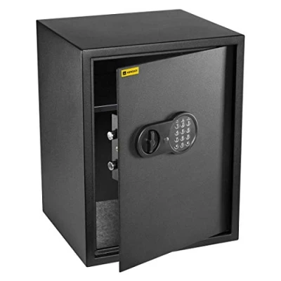 Bild av HomeSafe HV50E digitalt tangentbord hem kassaskåp med elektroniskt för hem, kontor, hotell, pengar, dokument, smycken, 50 x 35 cm (HxBxD), satin svart