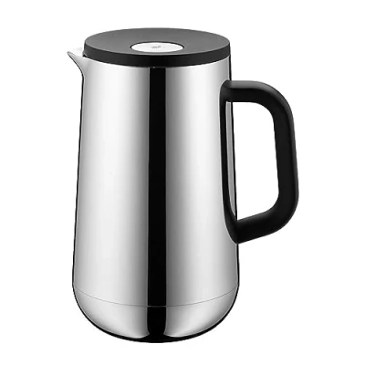 Bild av WMF Impulse termosflaska rostfritt stål 1 liter vakuumflaska för te eller kaffe, tryckstängning, håller drycker kalla och varma i 24 timmar