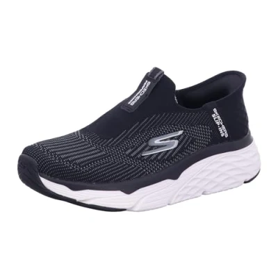 Bild av Skechers herr Max Cushioning slip ins atletiska on löparskor med minnesskum, sneakers, Svart vit, 39.5 EU