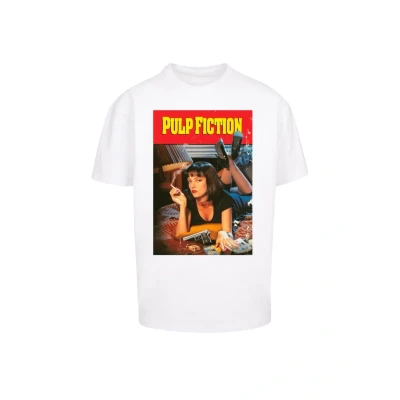 Bild av Merchcode PULP Fiction Poster Oversize TEE Tshirt med print, Storlek: Large, White