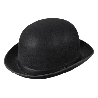 Bild av Boland vuxen svart plommonhatt viktoriansk stil Derby Chaplin hatt trollkarl steampunk cosplay halloween maskeradaccessoar vuxen, en storlek (svart)