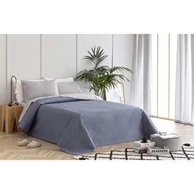 Bild av Todocama Tunt bouto överkast med rombdesign för vår, sommar, höst och vinter 100% extra mjuk mikrofiber sängöverkast multifunktionellt säng 105200 x 260 cm gråblå