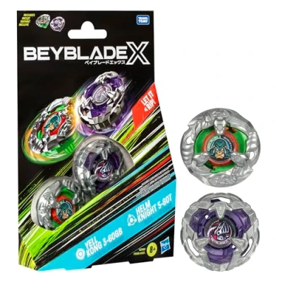Bild av Beyblade X Yell Kong 3 60 GB och Helm Knight 5 80T topp dubbelpack set