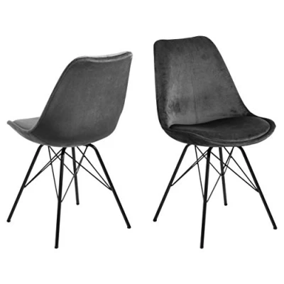 Bild av AC Design Furniture Emanuel matstol L: 54 x W: 48.5 H: 85.5 cm, polyester, grå, 2 pcs