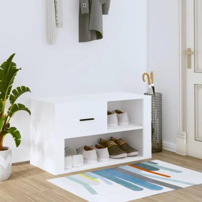 Bild av Skoskåp vit 80x35x45cm konstruerat trä