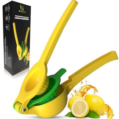 Bild av HI NATURE™ Citronpress Manuell juicepress Handpress för lime och apelsin Citruspress i zinklegering Enkel rengöring Ergonomisk köket