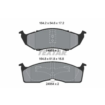 Bild av TEXTAR 2495301 Jeu de plaquettes frein non préparé pour indicateur d&#039;usure CHRYSLER: Voyager 4, / Grand 3, DODGE: Caravan III MPV