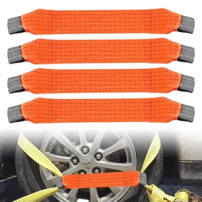 Bild av Förankringsremmar, 4 stycken 5 cm breda, 0,4 meter spärrremmar, spärrrem, spänningsrem för bil, motorcykel, fordon, ton