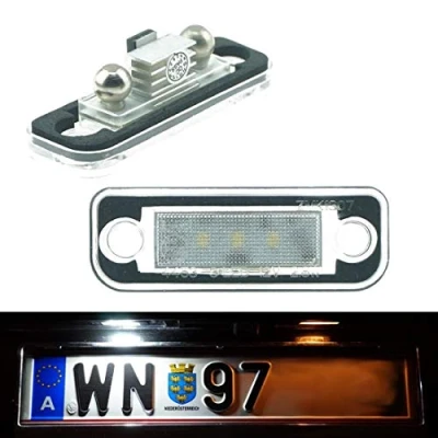 Bild av LED 1103V2 registreringsskyltlampa, med E märke, xenon look, nummerskyltslampa.