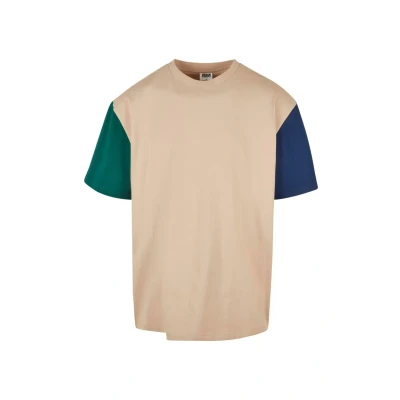 Bild av Urban Classics Oversized Colorblock Tshirt med print, Storlek: XXL, Unionbeige