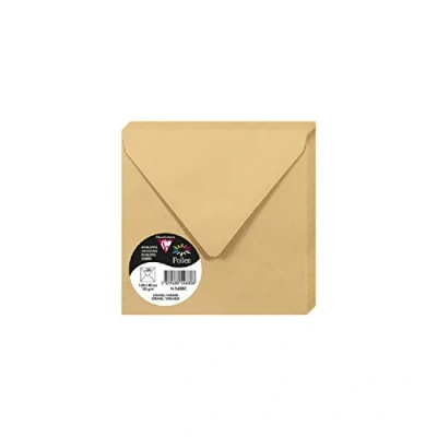 Bild av Clairefontaine Ref 5488C pollenkuvert (paket med 20) 140 x mm storlek, 120 gsm papper, gummerad tätning, bläckstråleskrivare och laserskrivare, syrafri karamell