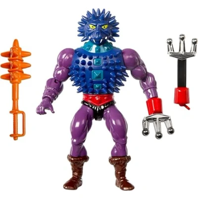 Bild av Masters of the Universe Origins leksak, Spikor från Rise Snake Men, MOTU samlarfigur med rörliga leder, tillbehör och serietidning i miniformat, HKM79