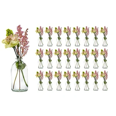 Bild av casavetro 24 x mini vas glasflaskor små flaskor bordsvaser set glas dekorativa väskar vaser bröllop dekoration