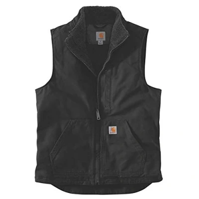 Bild av Carhartt Väst herr, i lös passform, tvättad, fodrad med duck sherpa, Svart, S