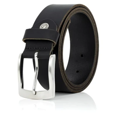 Bild av LINDENMANN läderbälte män 40 mm bred, bälte läder svart, 130