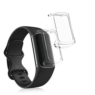 Bild av kwmobile fodral kompatibelt med Fitbit Charge 6 / 5 2 x TPU silikon fitness tracker transparent