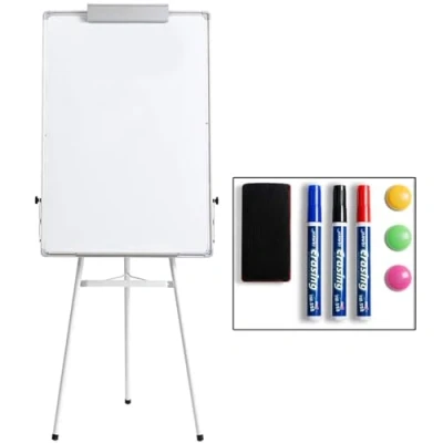 Bild av DOEWORKS magnetisk whiteboard med stativ, bärbar torr raderingsbräda/stativ blädderblock staffli whiteboard, justerbar höjd för kontor hem klassrum, 90 cm x 60