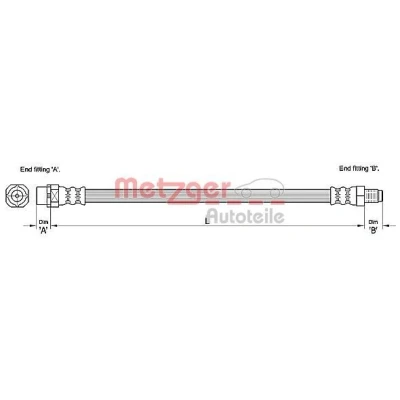 Bild av METZGER 4110271 Flexible De Frein 552 BMW: 5 Berline, Touring, 6 Cabriolet