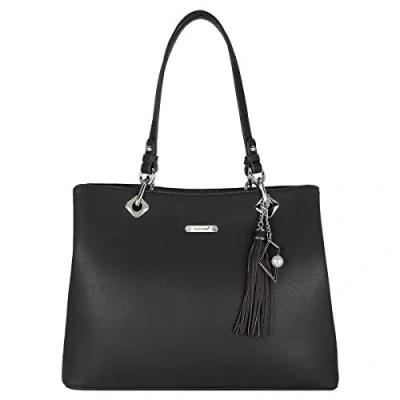 Bild av David Jones Dam Handväska Axelväska Tote Shopper Väska PU Läder Lång Handtag Många Fickor Bärväska Shoppingväska Mode Elegant Kvinnor Svart