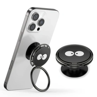 Bild av GlasFlength Popsocket mobiltelefon ring hållare, Pop Socket fingerhållare med utdragbart bashandtag svart 255 mobiltelefonring 360 knapp för att hålla fast smartphones