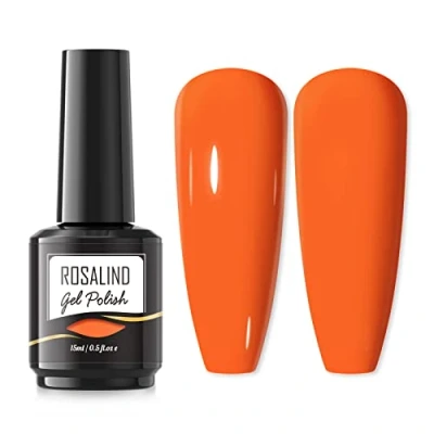 Bild av ROSALIND Orange Färger Gel Nagellack, 15ML Shellac Gellack, Color Nail Polish, UV LED Nagellampa, Manikyr Kit Halv Permanent 1pcs