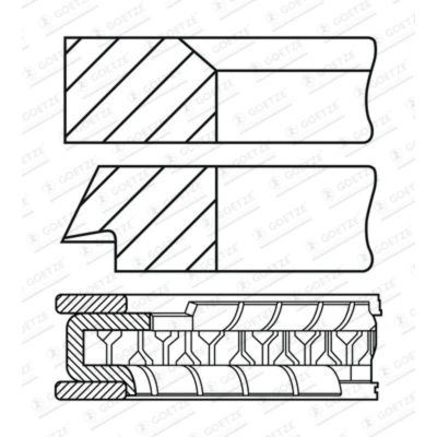 Bild av GOETZE ENGINE 08 451600 00 Jeu De Segments Pistons 85 PEUGEOT: 206 3/5 portes, 308 I 307 CC, CITROËN: Jumpy II Van, C8