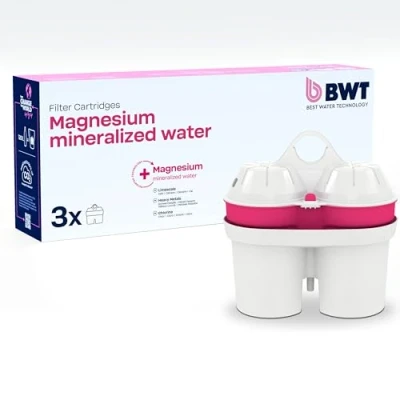 Bild av BWT 814133 Filterpatron Magnesium Mineralized Water patroner för bordsvattenfilter PENGUIN, SLIM och VIDA 3 stycken i set, vit
