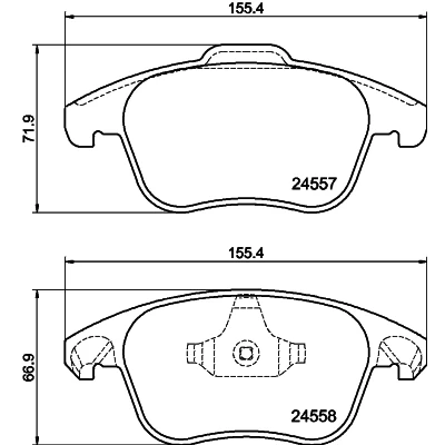 Bild av HELLA 8DB 355 013 351 Jeu de plaquettes frein non préparé pour indicateur d&#039;usure CITROËN: C4 II 5 portes, Picasso 1, DS4 portes
