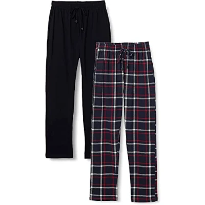Bild av FM London Pijama para hombre (paquete de 2) byxa ligeros hombre, ropa dormir y rico en algodón ajuste cómodo mycket varm, Marinblå, S