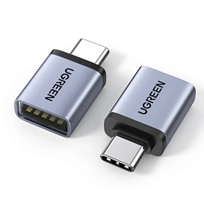 Bild av UGREEN USB C till A OTG Adapter 2 st Male 3.0 Female Mobiltelefon Kompatibel med MacBook Pro/Air 2022 iPad Pro/Mini Galaxy S23 Huawei P50 Surface Pro 8 Dell etc.(grå)
