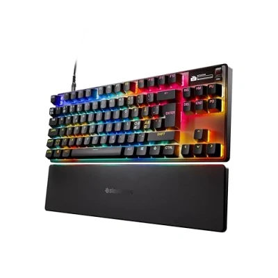 Bild av SteelSeries Apex Pro Gen 3 TKL Hypermagnetiskt tangentbord för spel OmniPoint 3.0 Justerbar aktivering Rapid Trigger Skyddsläge Tap/SOCD OLED RGB PBT Keycaps NOR Layout QWERTY
