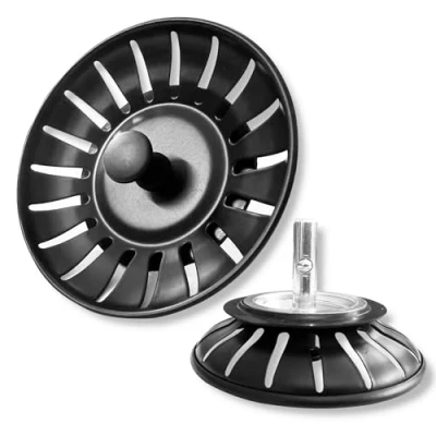 Bild av 2 pack Kök rostfritt stål diskho sil, Diskbänksplugg Filter, diskbänkssil, handfat sil pluggar, Avloppssil för diskbänk, vattenflöde, matrester, Avloppstillbehör(svart 78 mm)