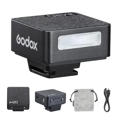 Bild av Godox iM20 iFlash Flash 5 nivåer av blixt Mini Speedlite Inbyggt uppladdningsbart batteri för Fuji, Canon, Nikon, Sony, Olympus, Panasonic kameror
